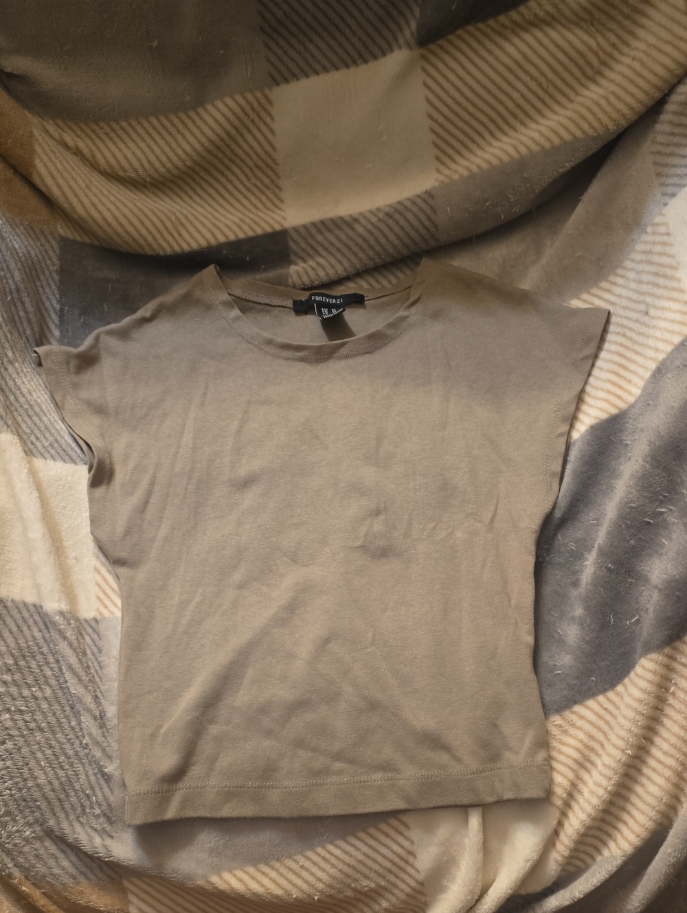 Forever 21 Womens Brown Crewneck Short-Sleeve